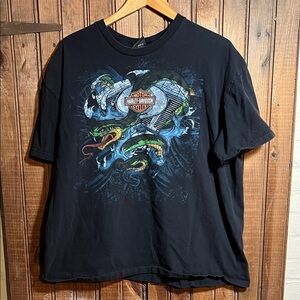 Harley-Davidson Black Tee with Serpent Graphic